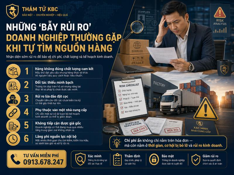 Thiếu kinh nghiệm xác minh đối tác dễ dẫn đến nhiều rủi ro về nguồn hàng và tổn thất chi phí.